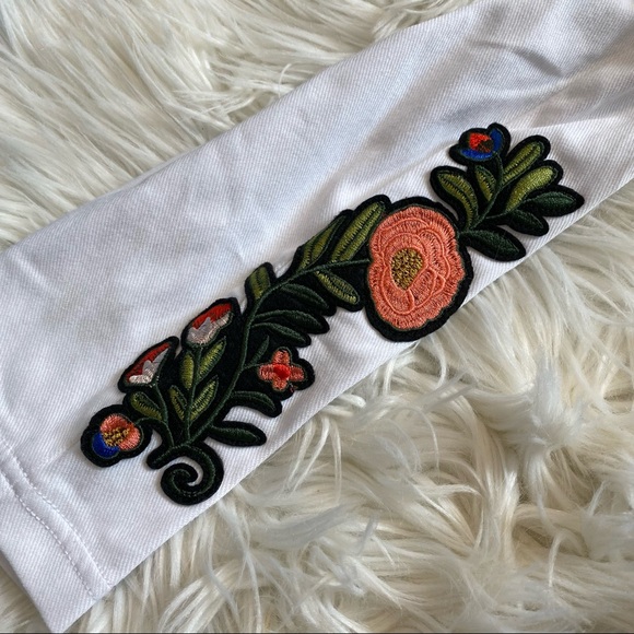 NWT Utopia Buttercup Patched White Jean Leggings Women's Size large - Picture 8 of 8